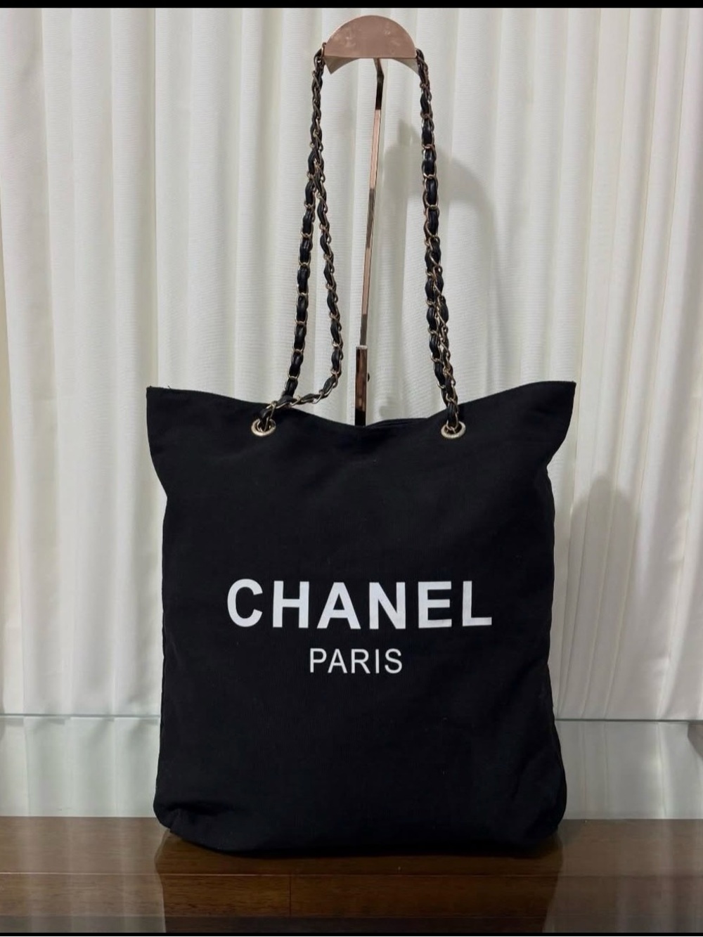 NIP Novelty Canvas Chain Tote Bag Black & Gold GWP
